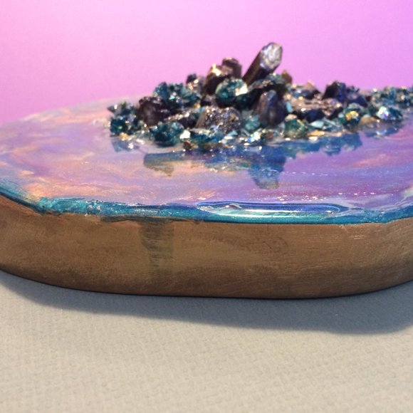 Resin Geode Style Art on Solid Wood panel direct from Artist - Picture 3 of 3